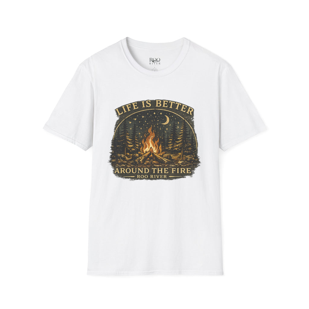 Campfire T-Shirt — "Life Is Better Around The Fire" Cozy Outdoor Graphic Tee