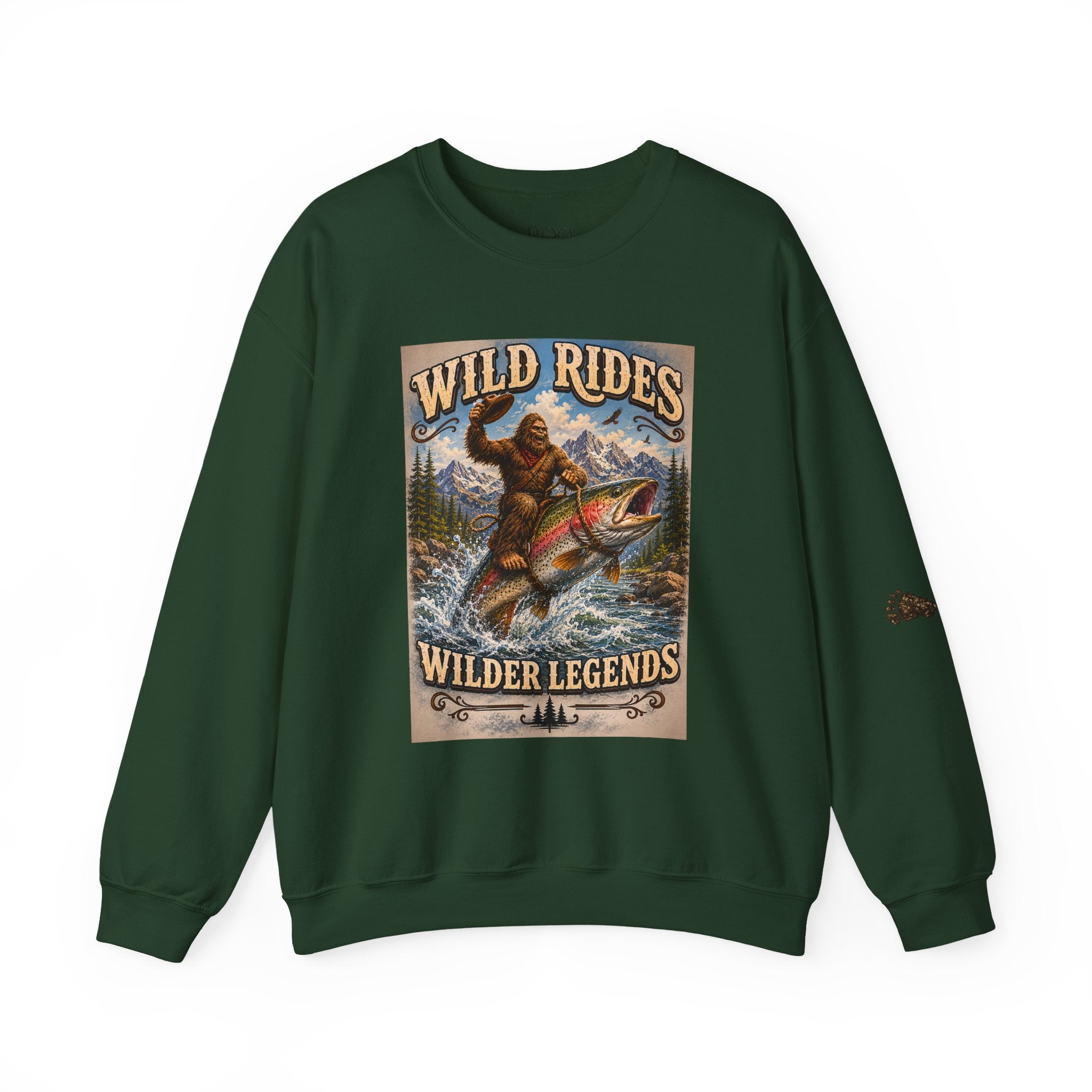 Wild Rides, Wilder Legends Trout Rider Crewneck Sweatshirt