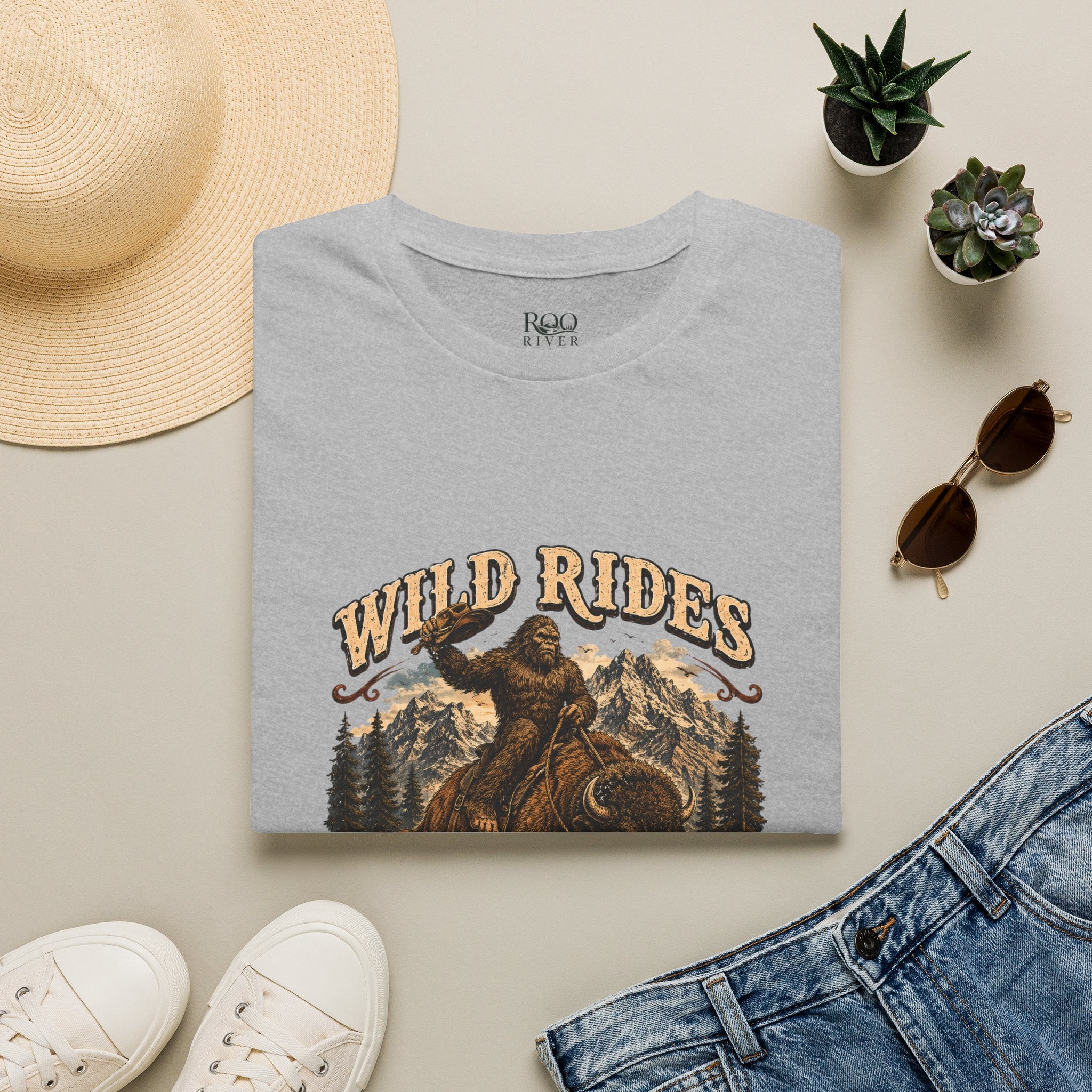 Wild Rides, Wilder Legends — Sasquatch Bison RiderGraphic Tee