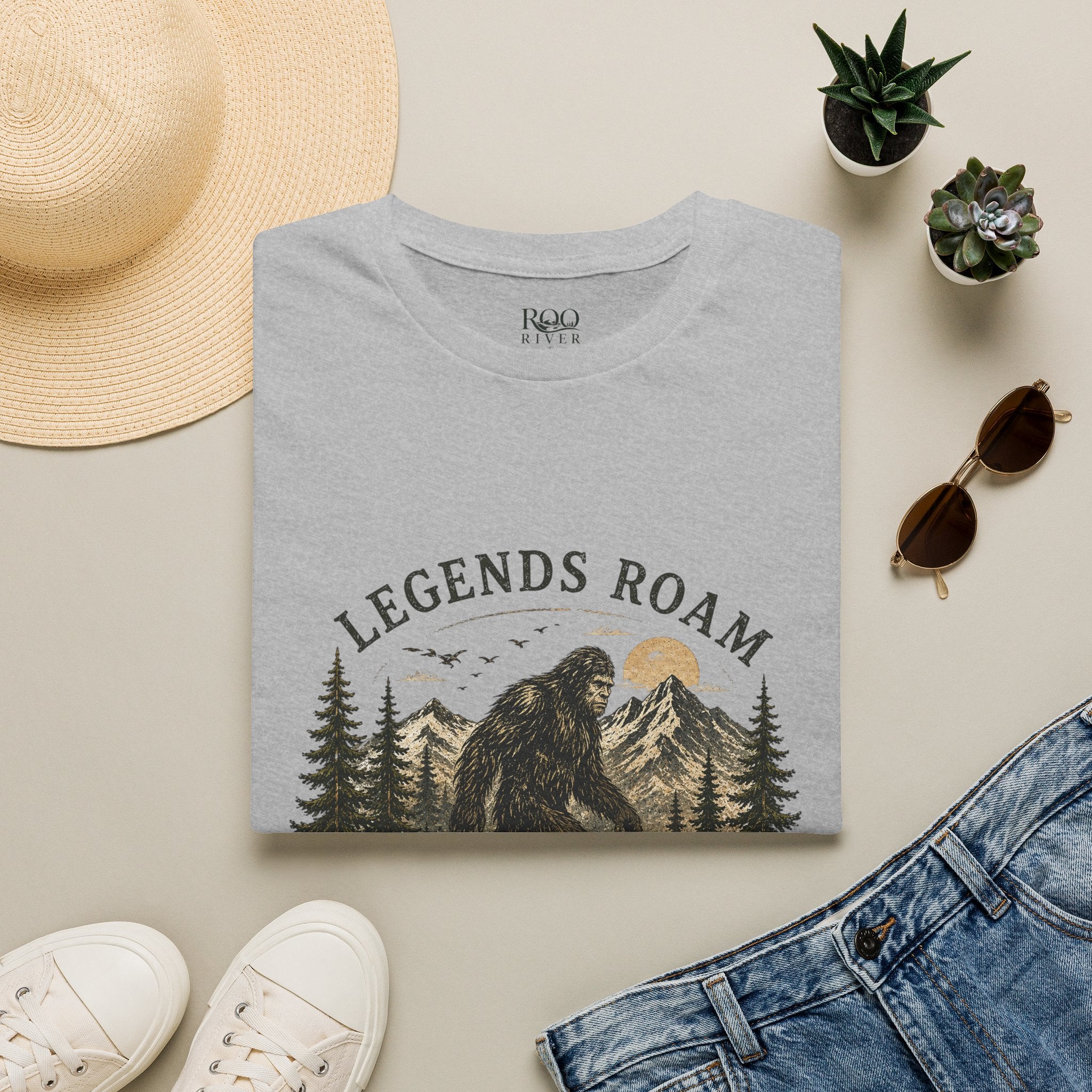 T-Shirt — 'Legends Roam' Bigfoot Graphic Tee | Wild & Untamed Nature Design