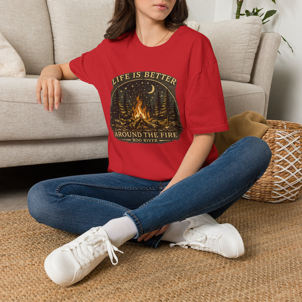 Campfire T-Shirt — "Life Is Better Around The Fire" Cozy Outdoor Graphic Tee