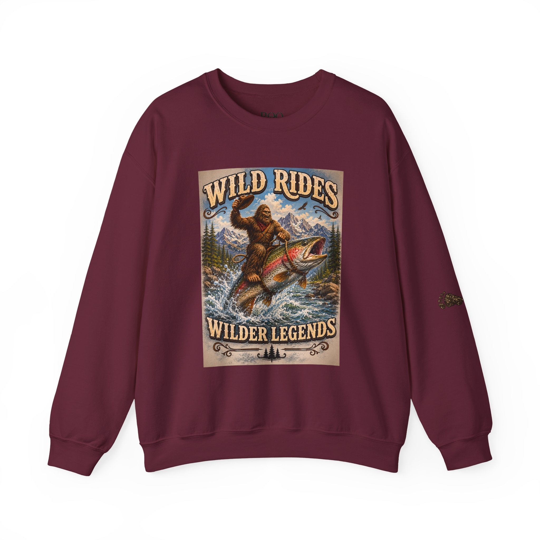 Wild Rides, Wilder Legends Trout Rider Crewneck Sweatshirt