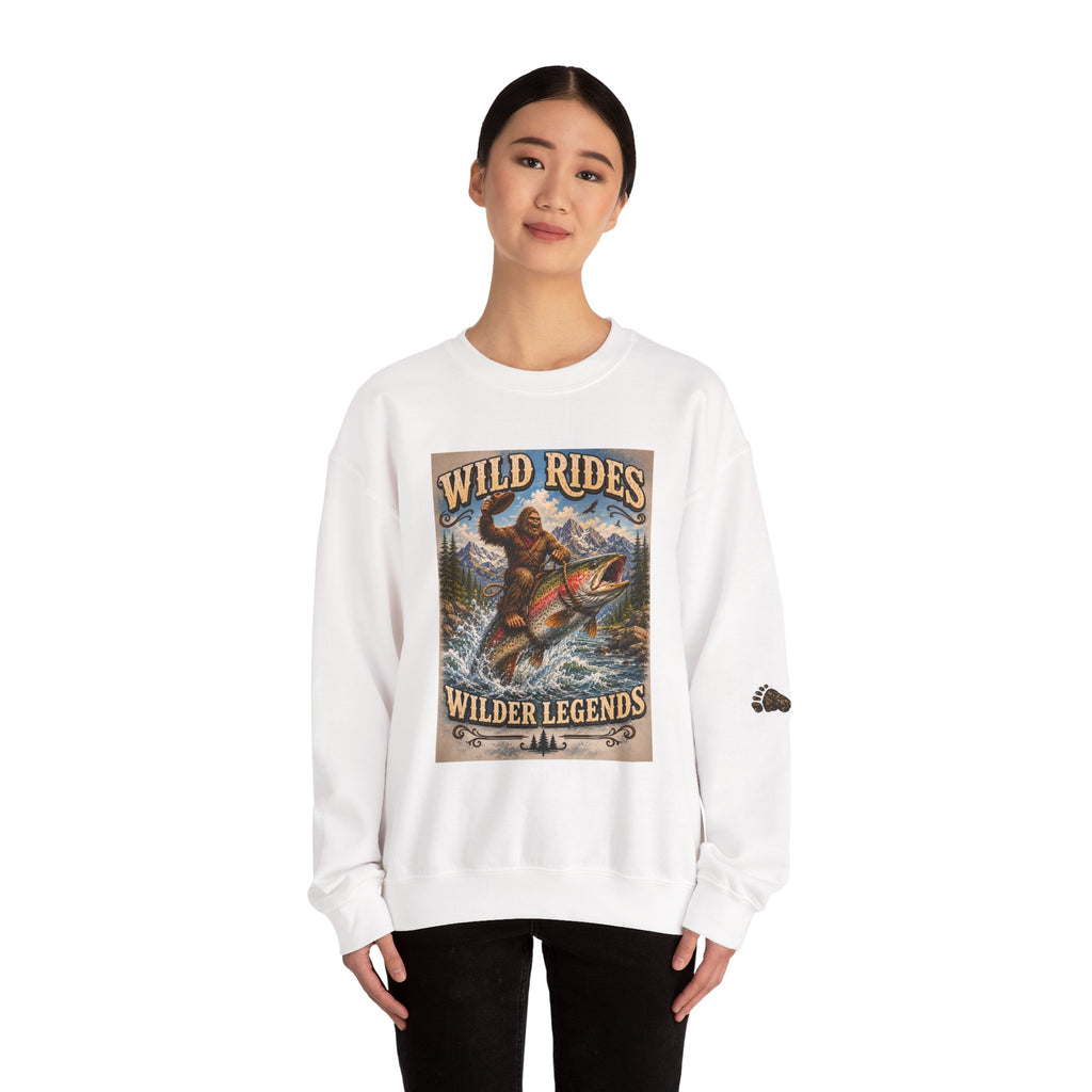 Wild Rides, Wilder Legends Trout Rider Crewneck Sweatshirt