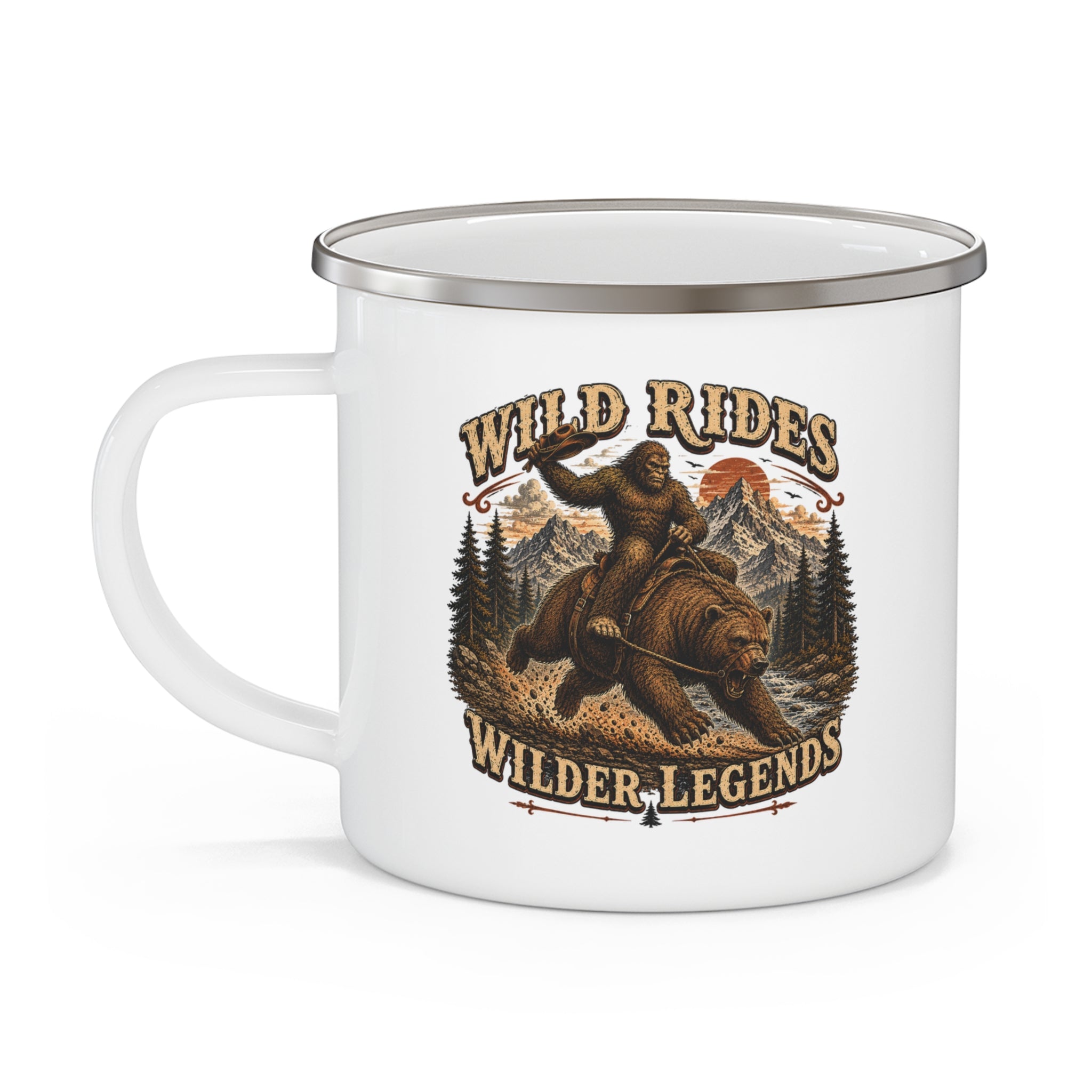 Enamel Camping Mug — Wild Rides, Wilder Legends - Coffee Mug