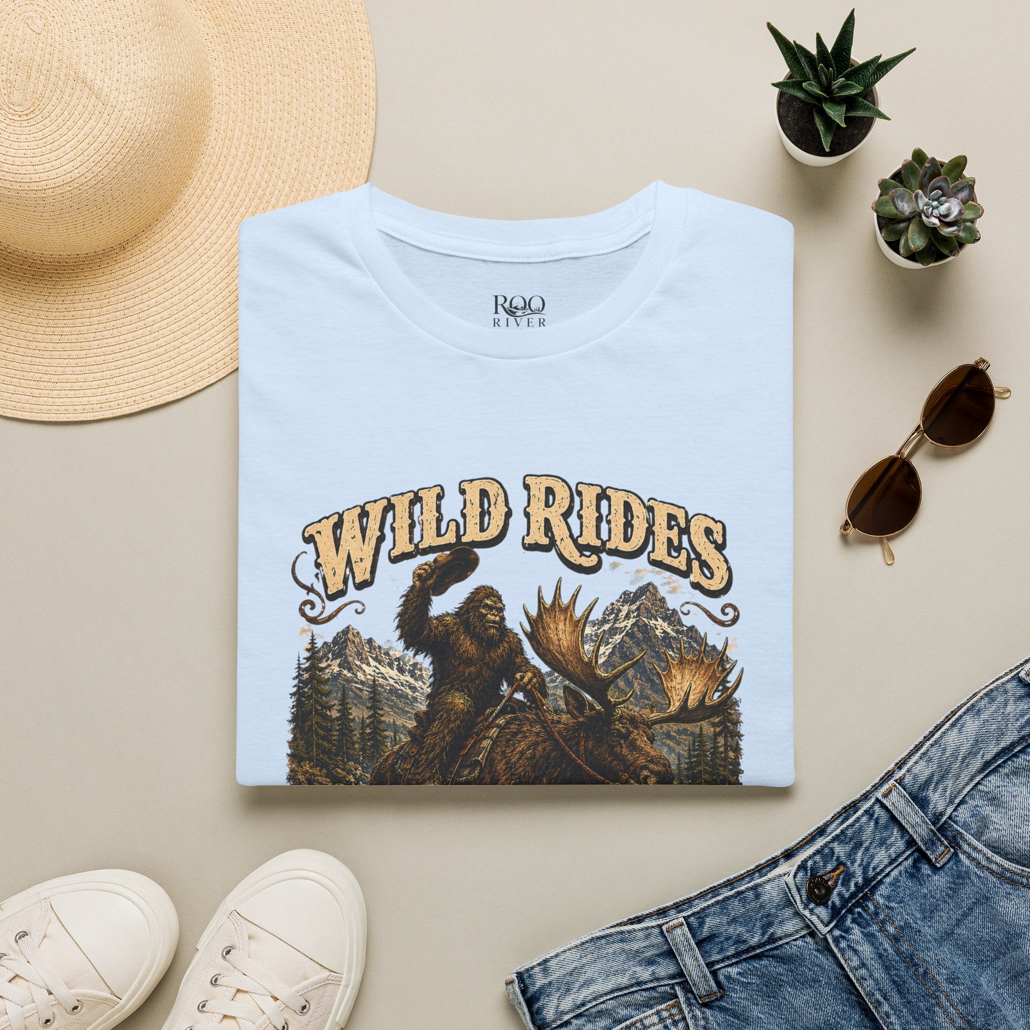 Wild Rides, Wilder Legends Bigfoot & Moose Graphic Tee