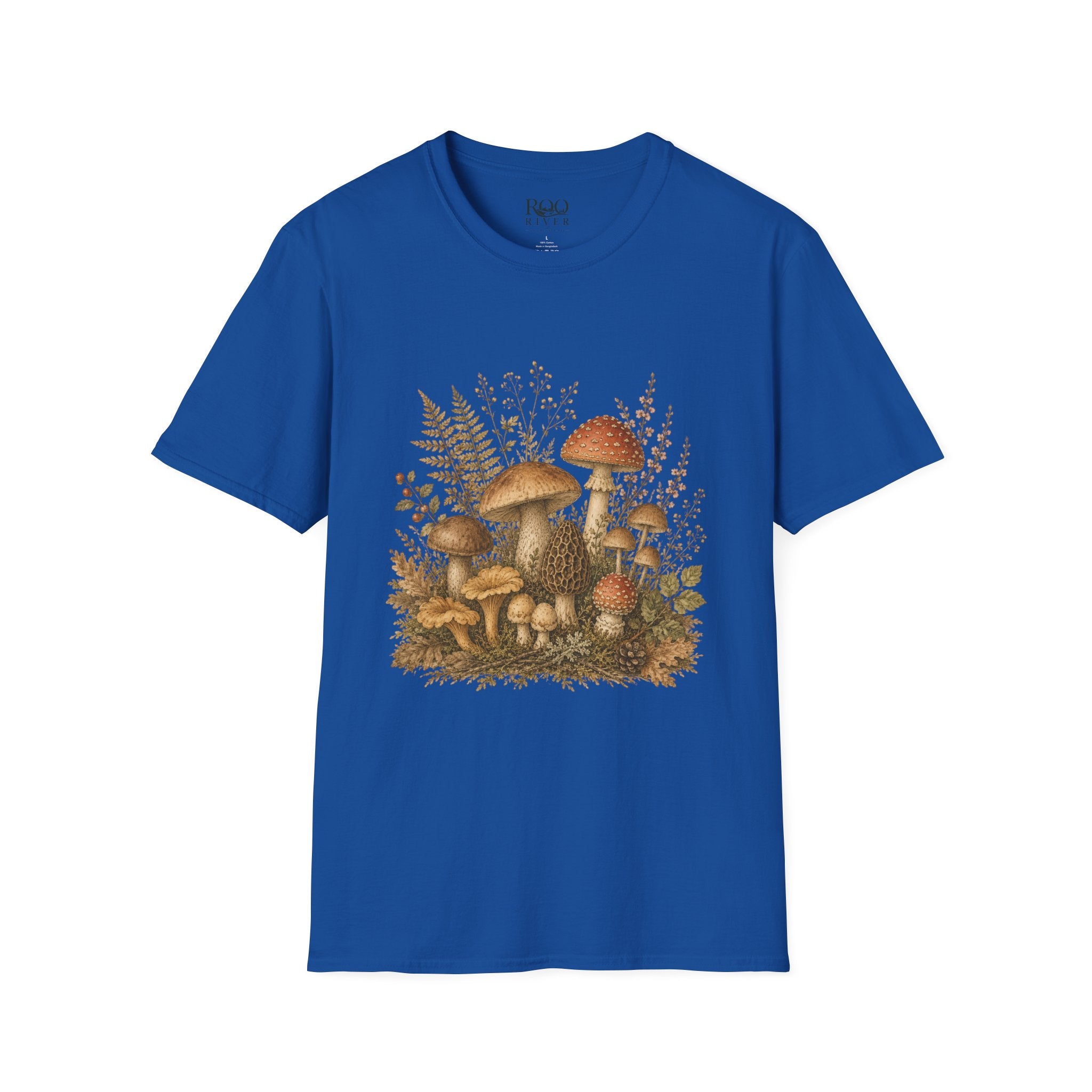 Woodland Mushrooms T-Shirt — Vintage Botanical Fungi Design