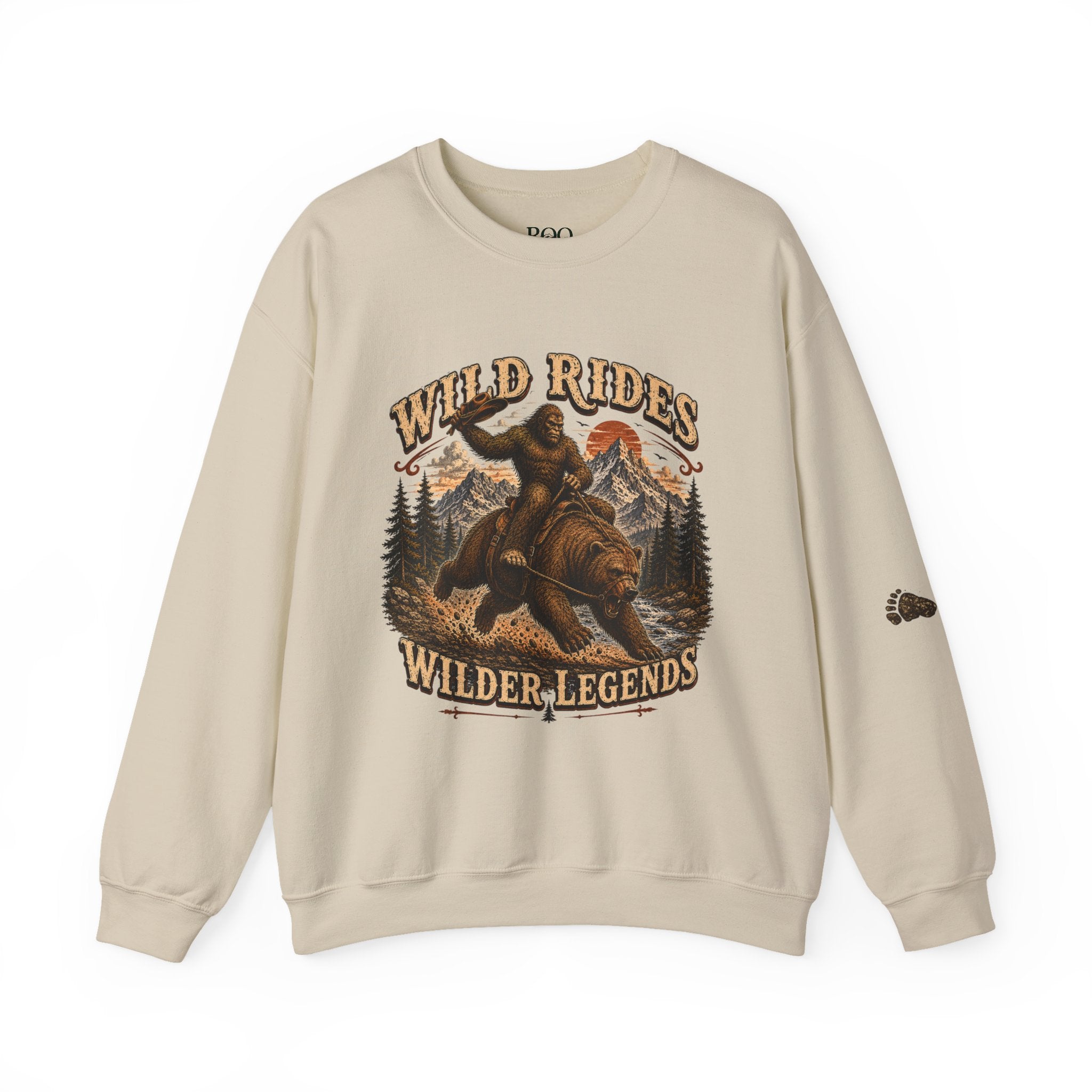 Wild Rides, Wilder Legends Crewneck Sweatshirt — Vintage Bear Rider Graphic