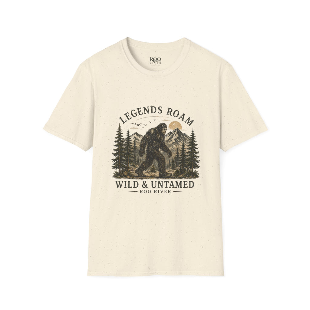 T-Shirt — 'Legends Roam' Bigfoot Graphic Tee | Wild & Untamed Nature Design