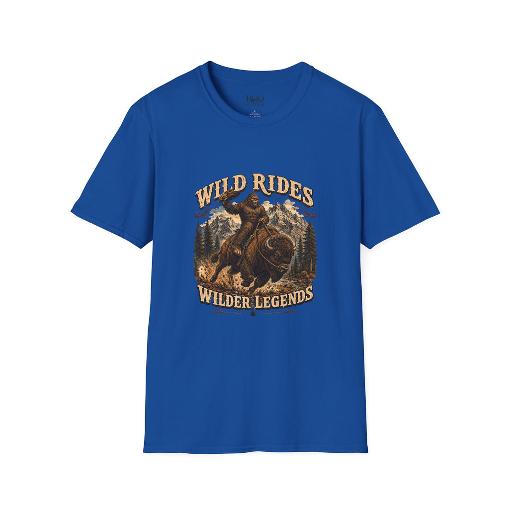 Wild Rides, Wilder Legends — Sasquatch Bison RiderGraphic Tee