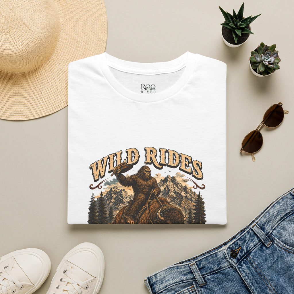 Wild Rides, Wilder Legends — Sasquatch Bison RiderGraphic Tee