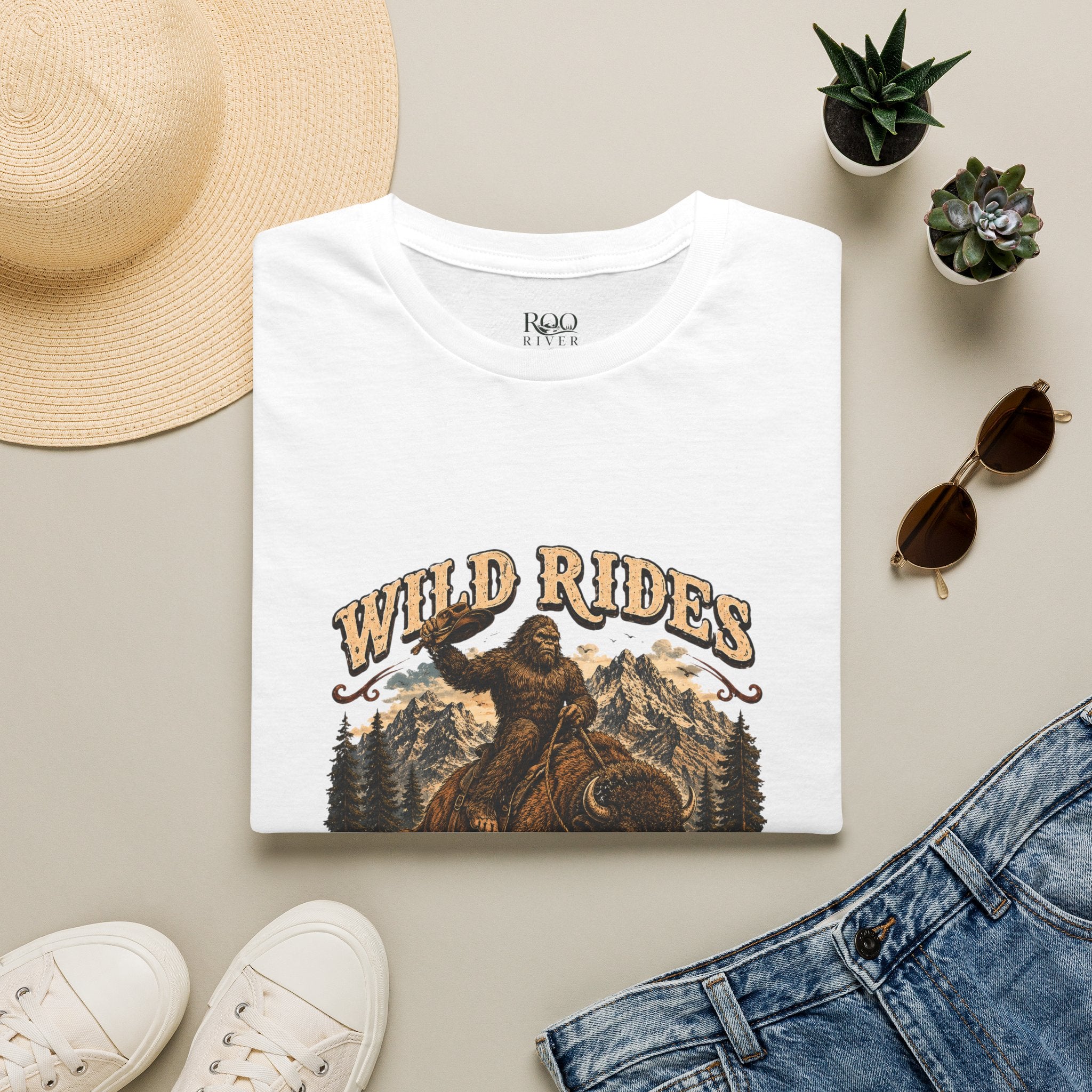 Wild Rides, Wilder Legends — Sasquatch Bison RiderGraphic Tee