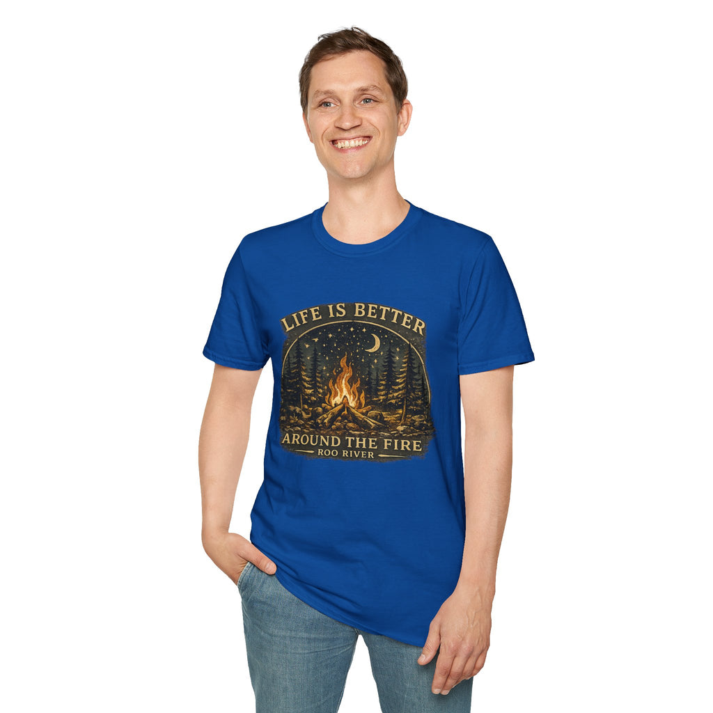 Campfire T-Shirt — "Life Is Better Around The Fire" Cozy Outdoor Graphic Tee