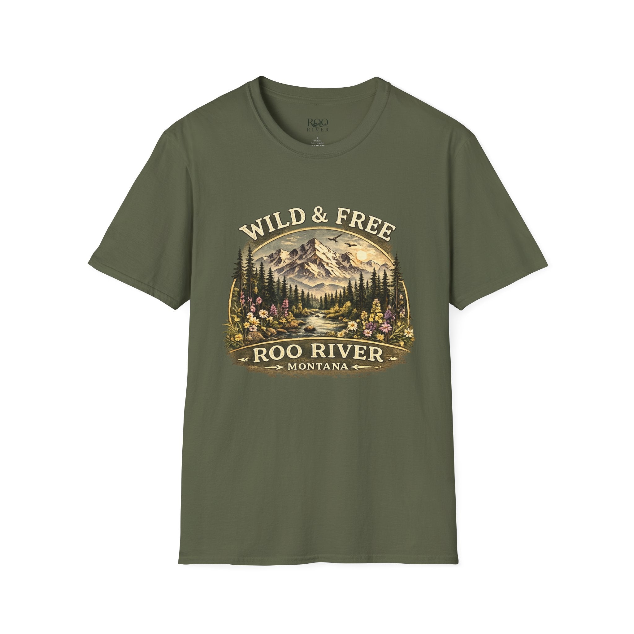 Wild & Free Mountain River T-Shirt — Roo River Montana Graphic Tee