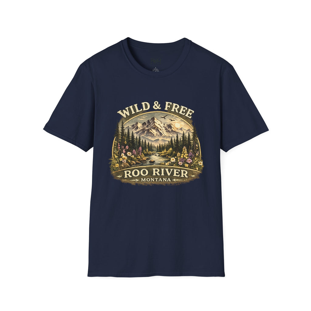 Wild & Free Mountain River T-Shirt — Roo River Montana Graphic Tee