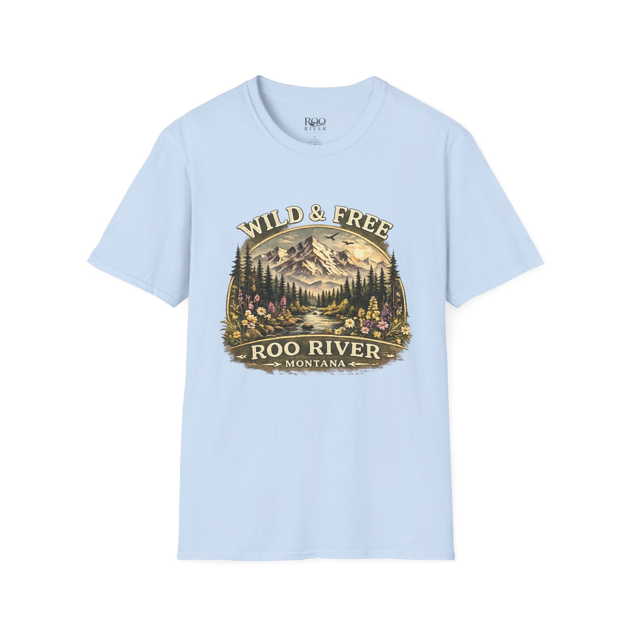 Wild & Free Mountain River T-Shirt — Roo River Montana Graphic Tee