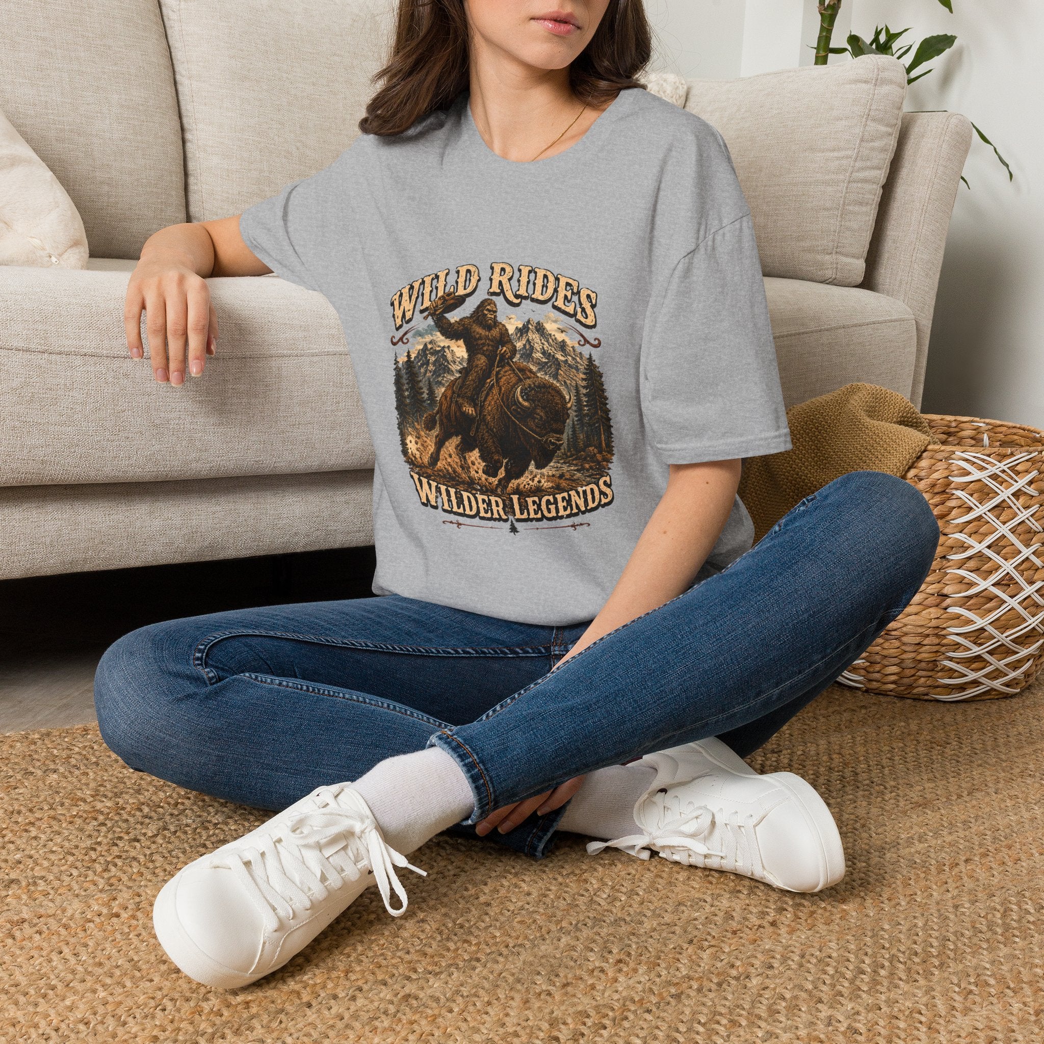 Wild Rides, Wilder Legends — Sasquatch Bison RiderGraphic Tee