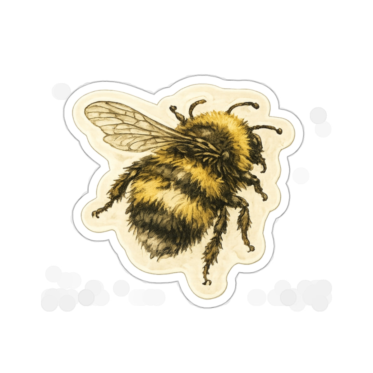 Vintage Bumblebee Die-Cut Sticker — Cute Bee Laptop Sticker for Nature Lovers