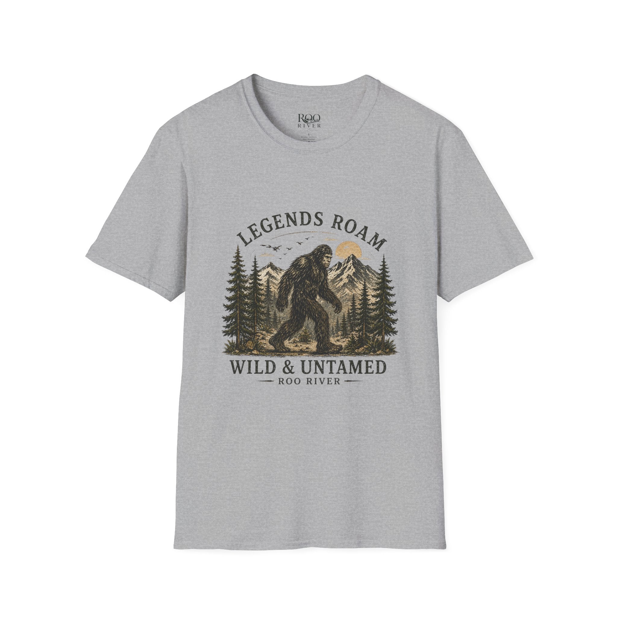 T-Shirt — 'Legends Roam' Bigfoot Graphic Tee | Wild & Untamed Nature Design