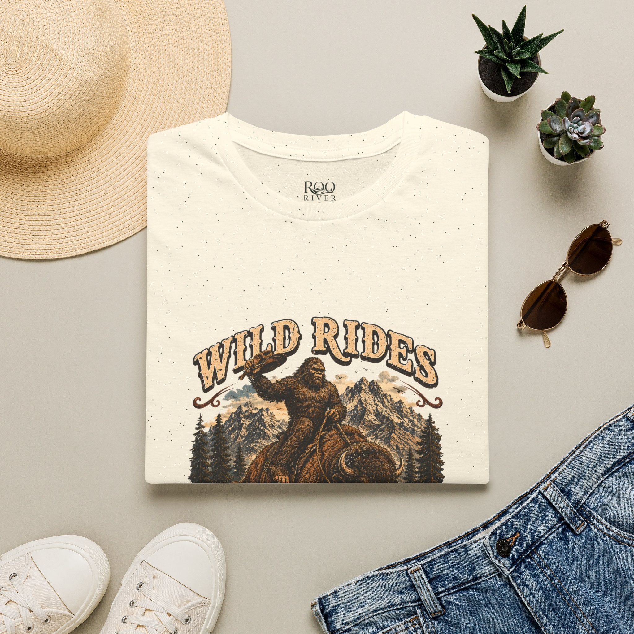 Wild Rides, Wilder Legends — Sasquatch Bison RiderGraphic Tee