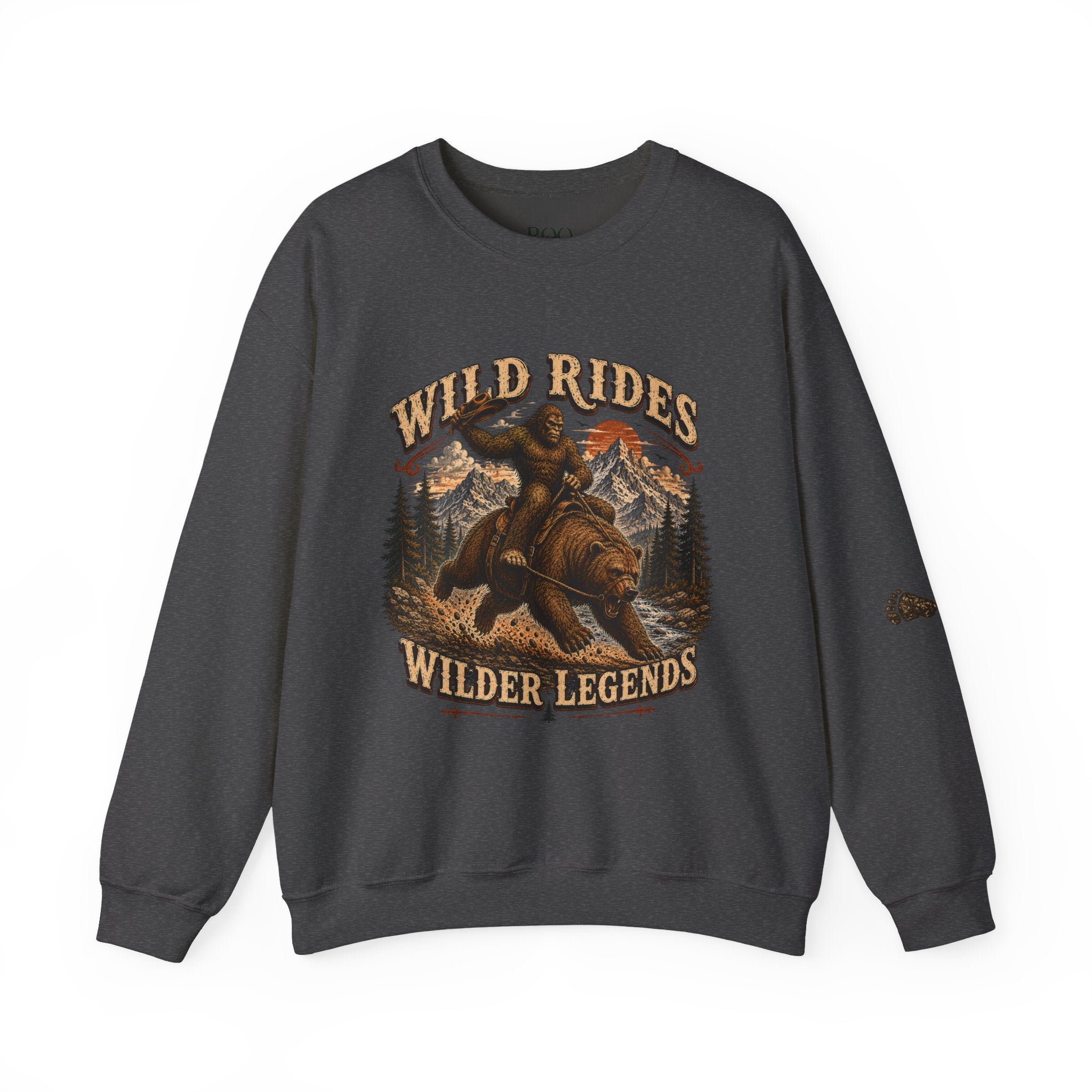 Wild Rides, Wilder Legends Crewneck Sweatshirt — Vintage Bear Rider Graphic