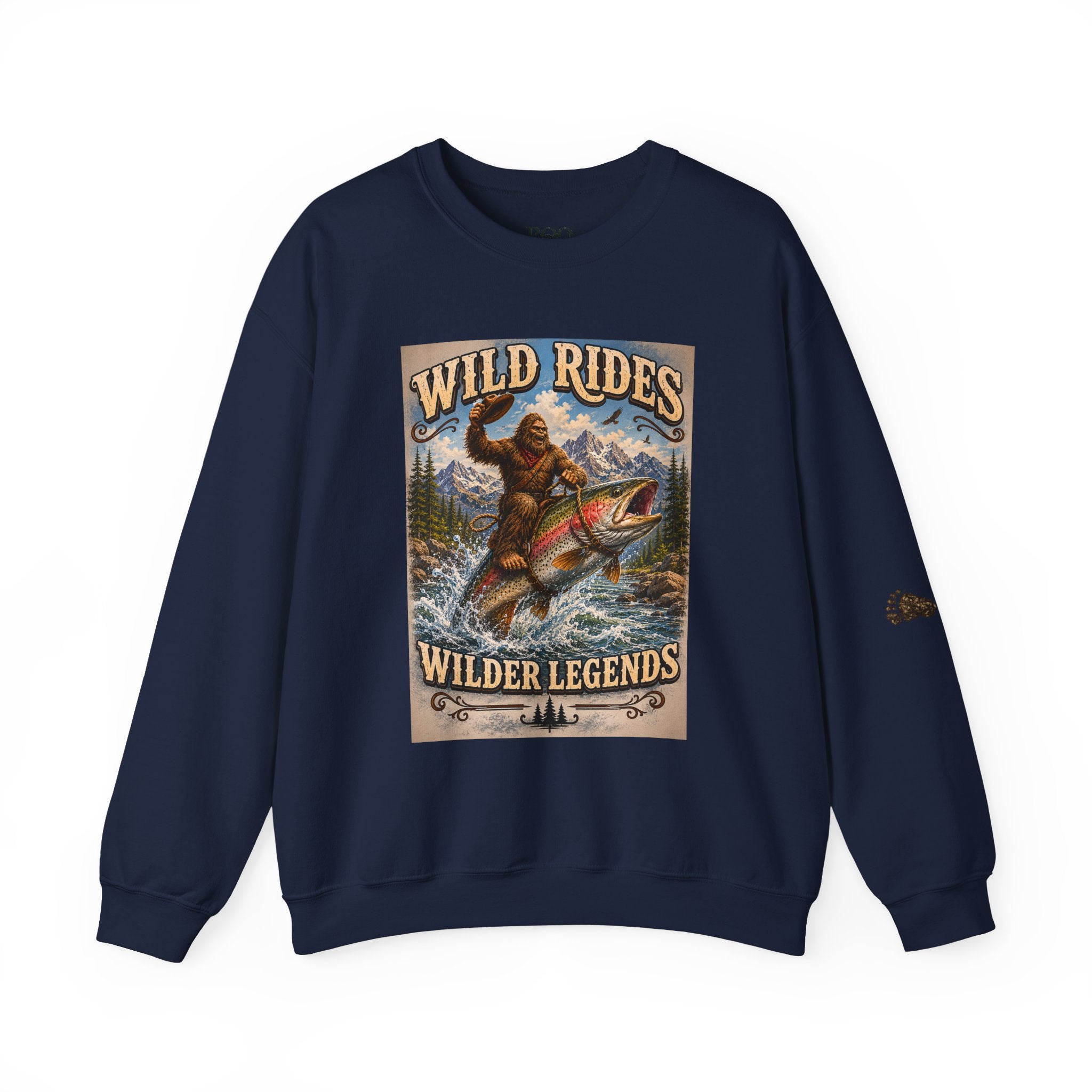 Wild Rides, Wilder Legends Trout Rider Crewneck Sweatshirt