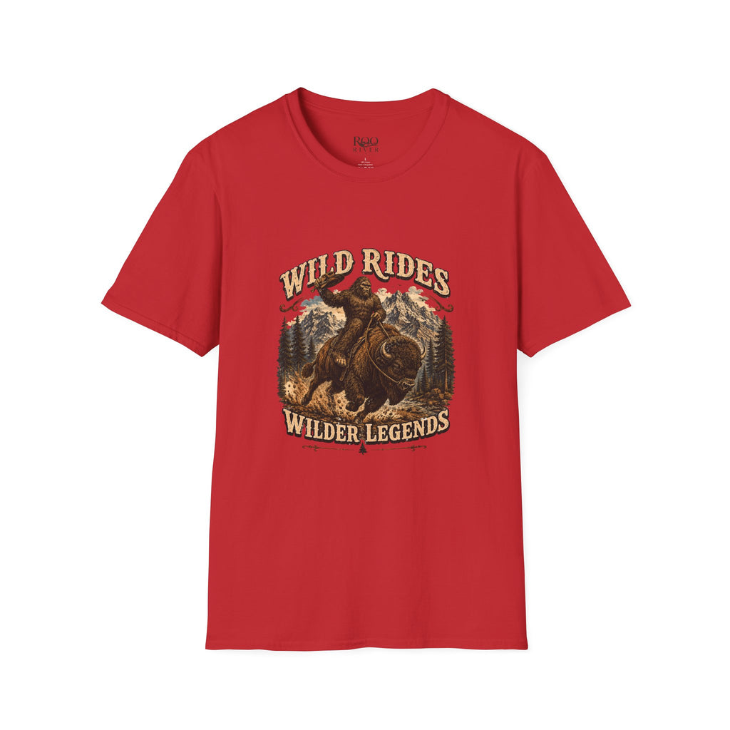 Wild Rides, Wilder Legends — Sasquatch Bison RiderGraphic Tee