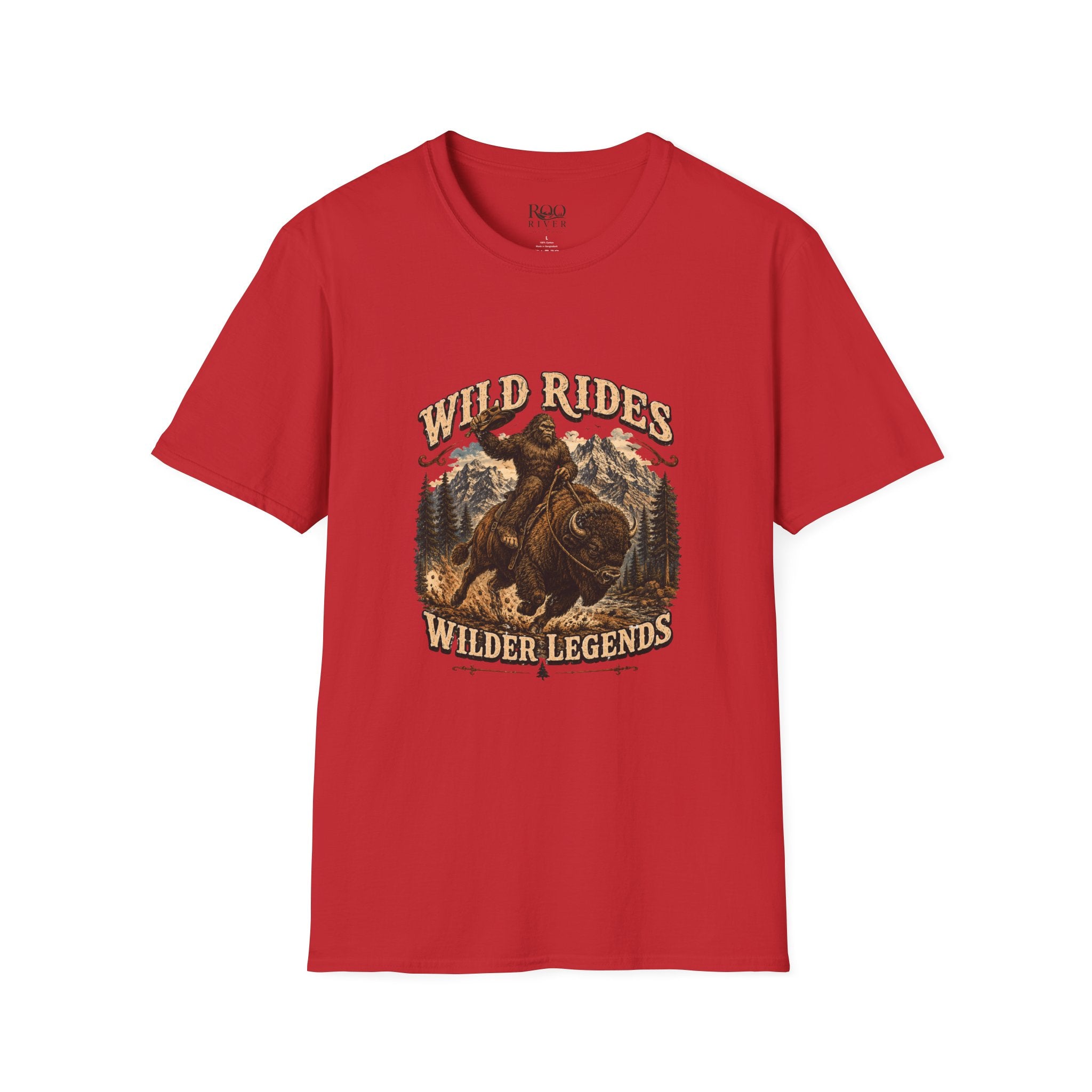 Wild Rides, Wilder Legends — Sasquatch Bison RiderGraphic Tee