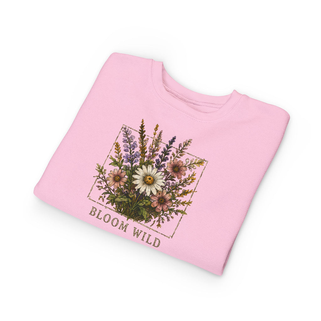 Toddler Sweatshirt - Bloom Wild Floral Crewneck for Kids