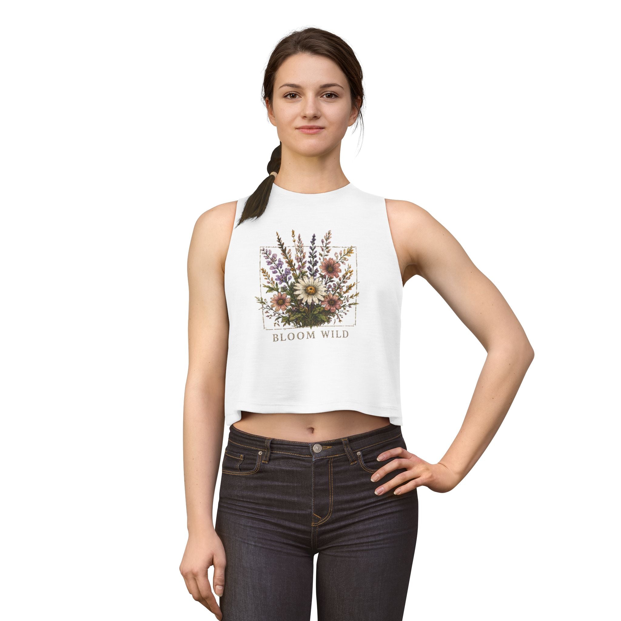 Bloom Wild Floral Crop Top — Women's Vintage Wildflower Tank
