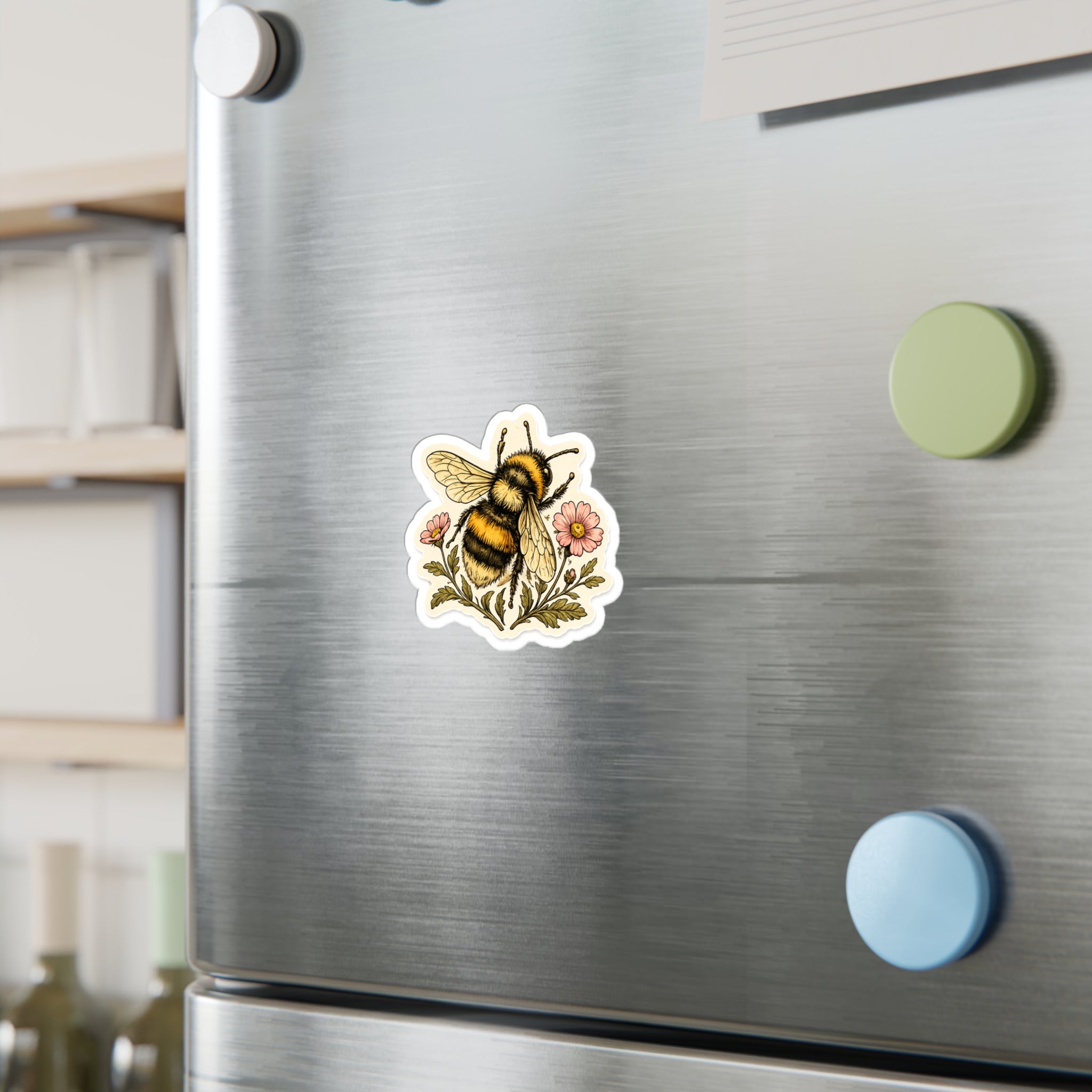 Copy of Bumblebee Floral Sticker — Kiss-Cut Bee Sticker for Laptops, Journals & Gifts
