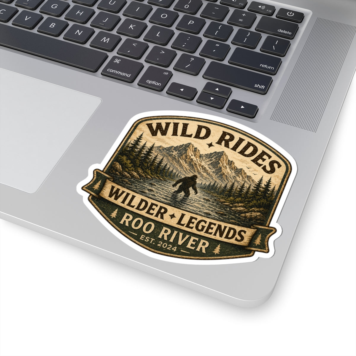 Wild Rides, Wilder Legends Sasquatch Sticker Sticker — Kiss-Cut Roo River Decal