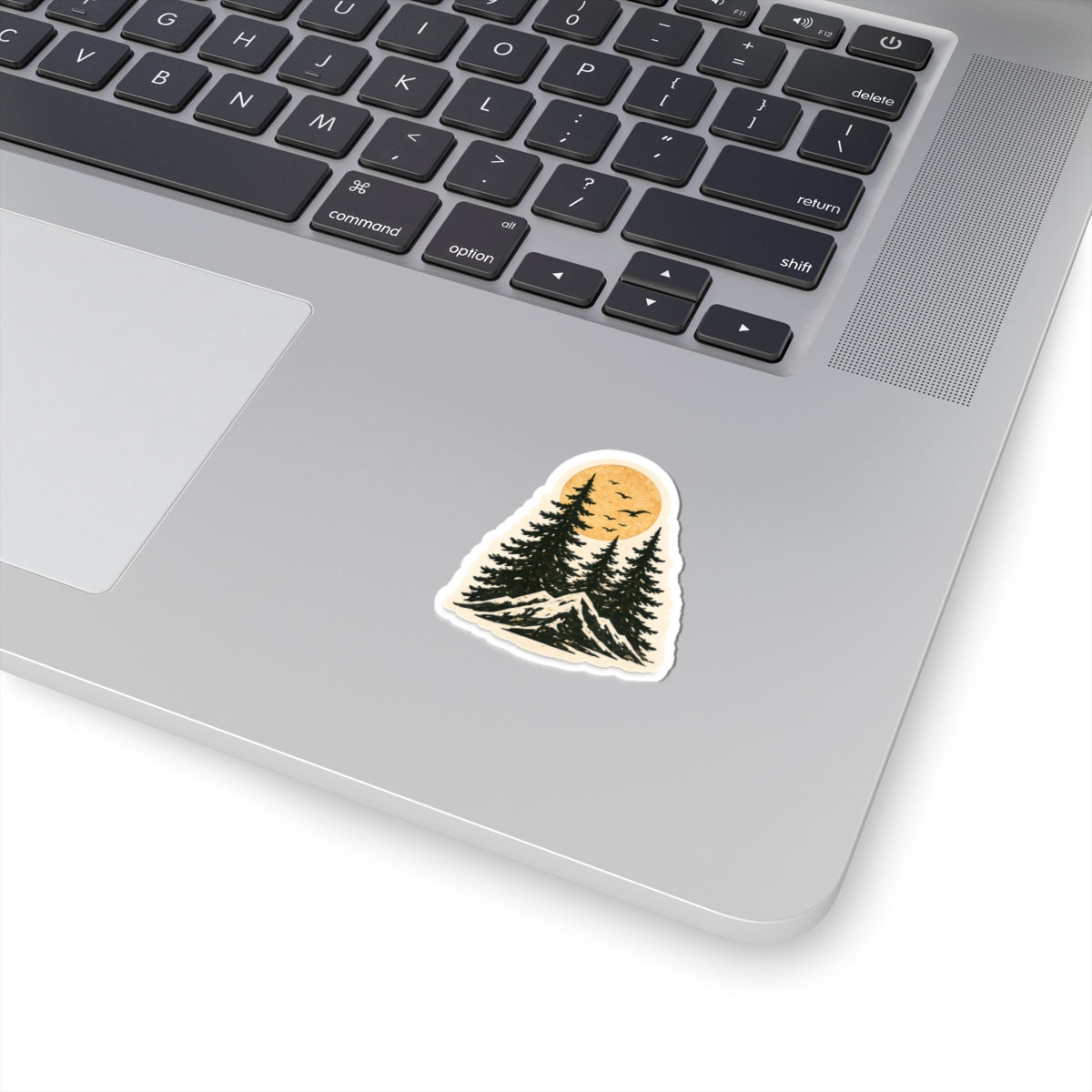 Mountain Pines Sticker — Sunset Forest Kiss-Cut Sticker
