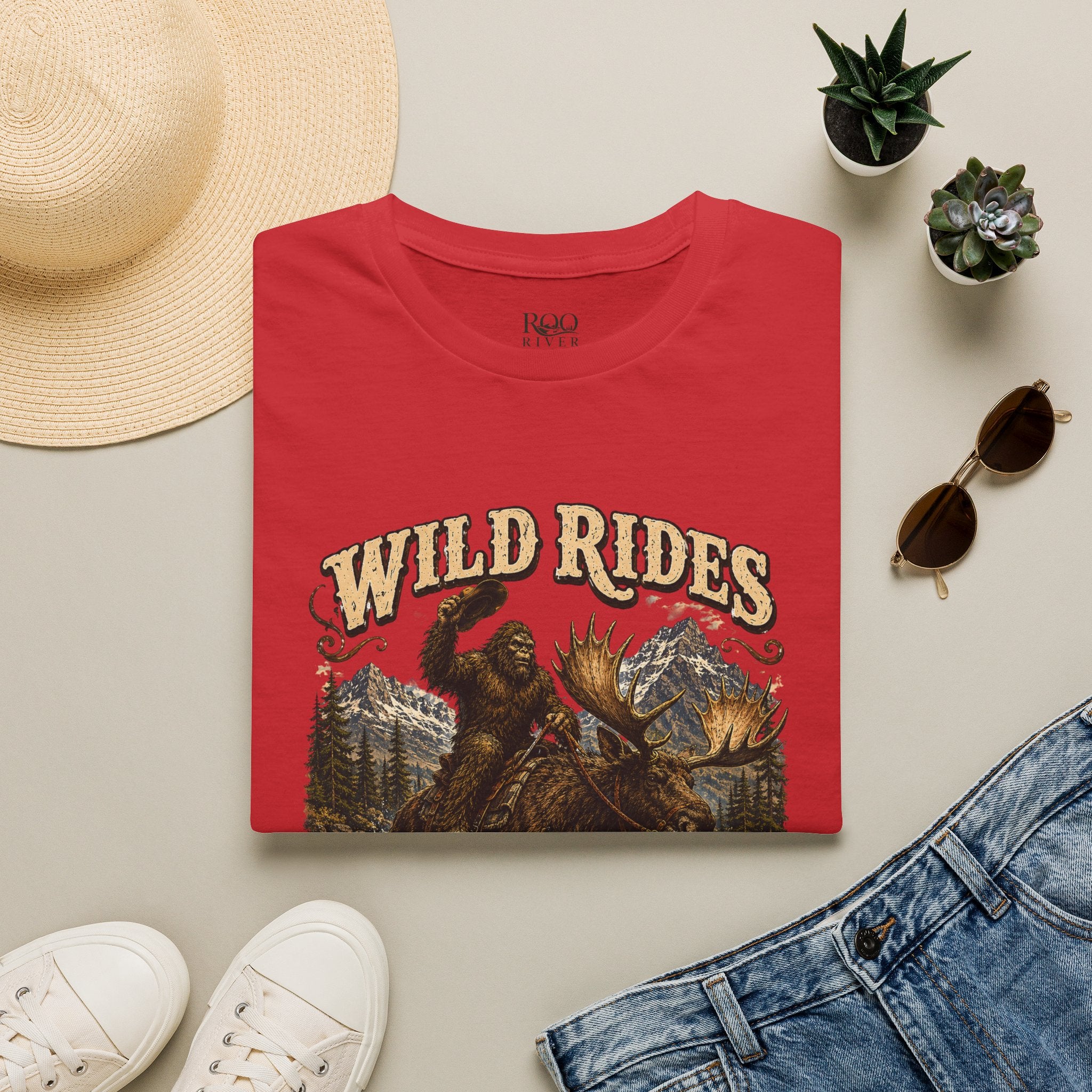 Wild Rides, Wilder Legends Bigfoot & Moose Graphic Tee