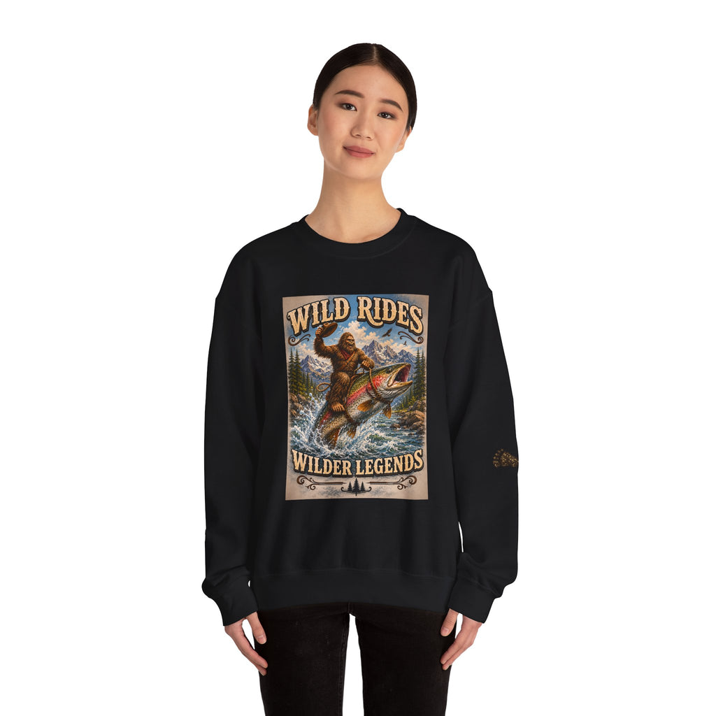 Wild Rides, Wilder Legends Trout Rider Crewneck Sweatshirt