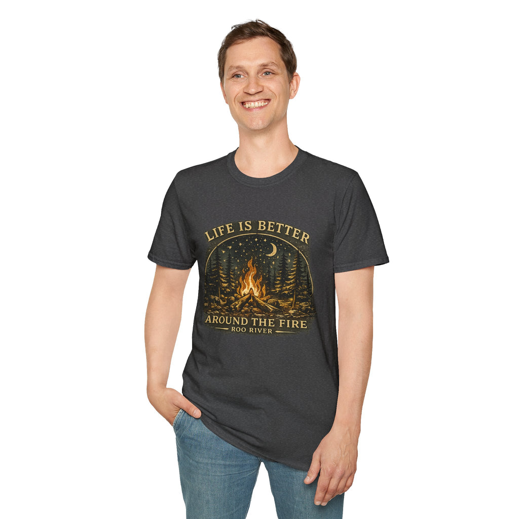 Campfire T-Shirt — "Life Is Better Around The Fire" Cozy Outdoor Graphic Tee