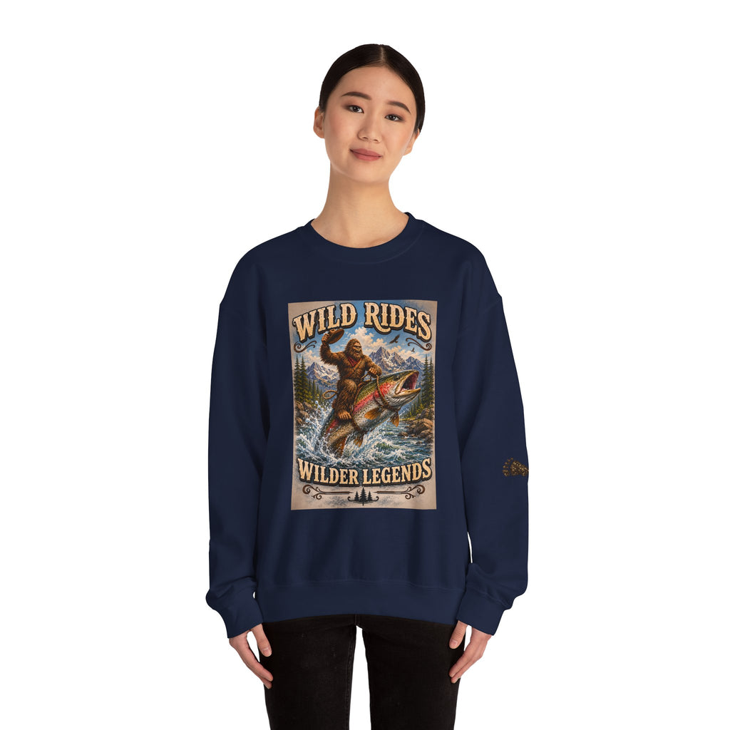Wild Rides, Wilder Legends Trout Rider Crewneck Sweatshirt