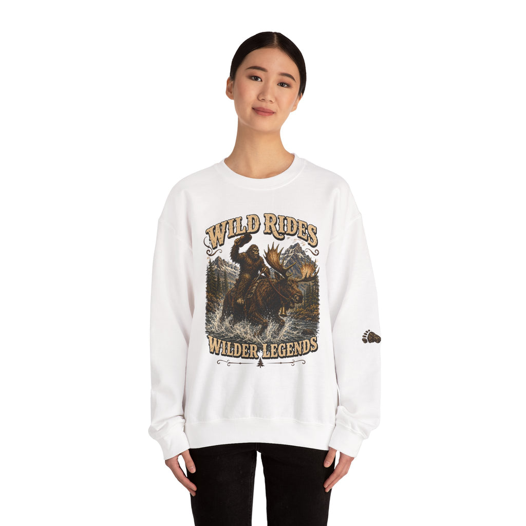 Wild Rides, Wilder Legends Bigfoot & Moose, Crewneck Sweatshirt