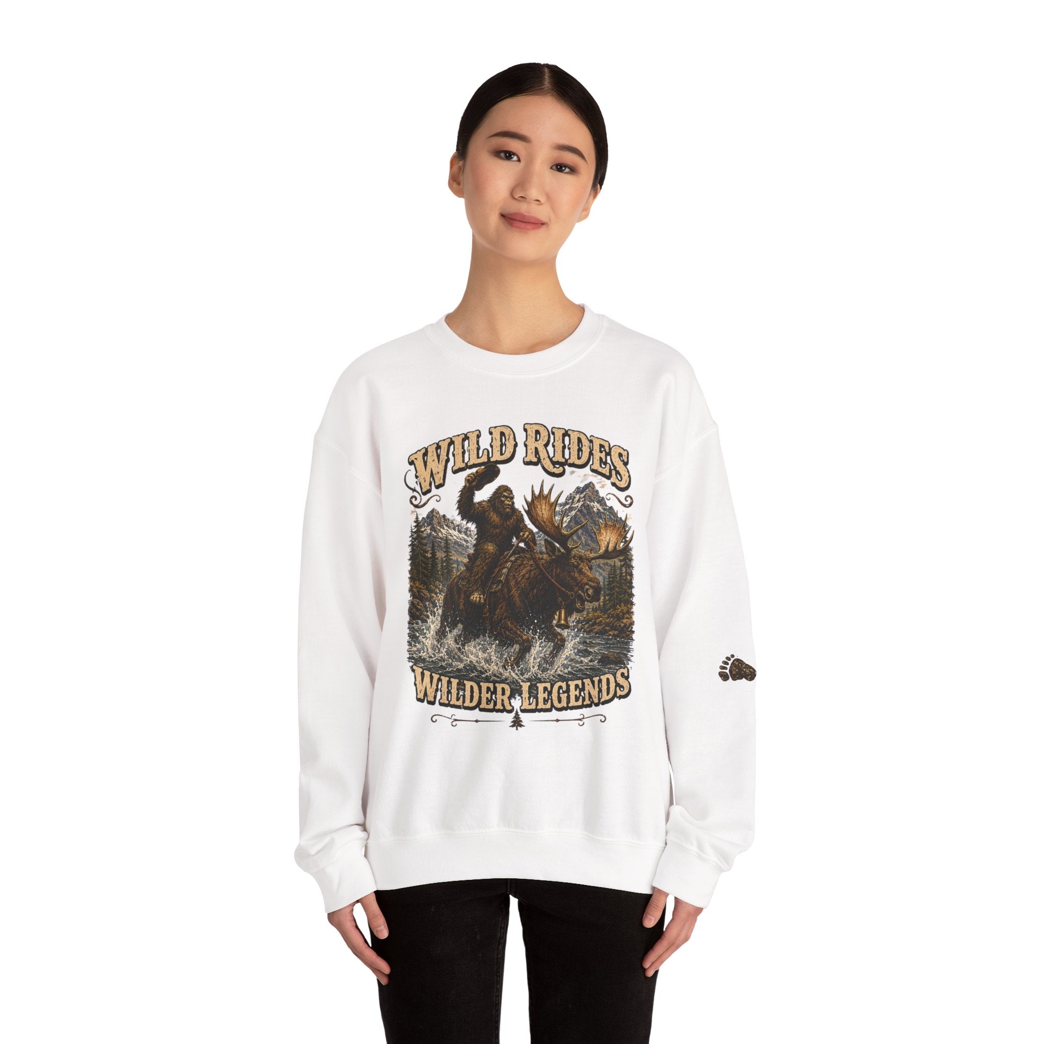 Wild Rides, Wilder Legends Bigfoot & Moose, Crewneck Sweatshirt