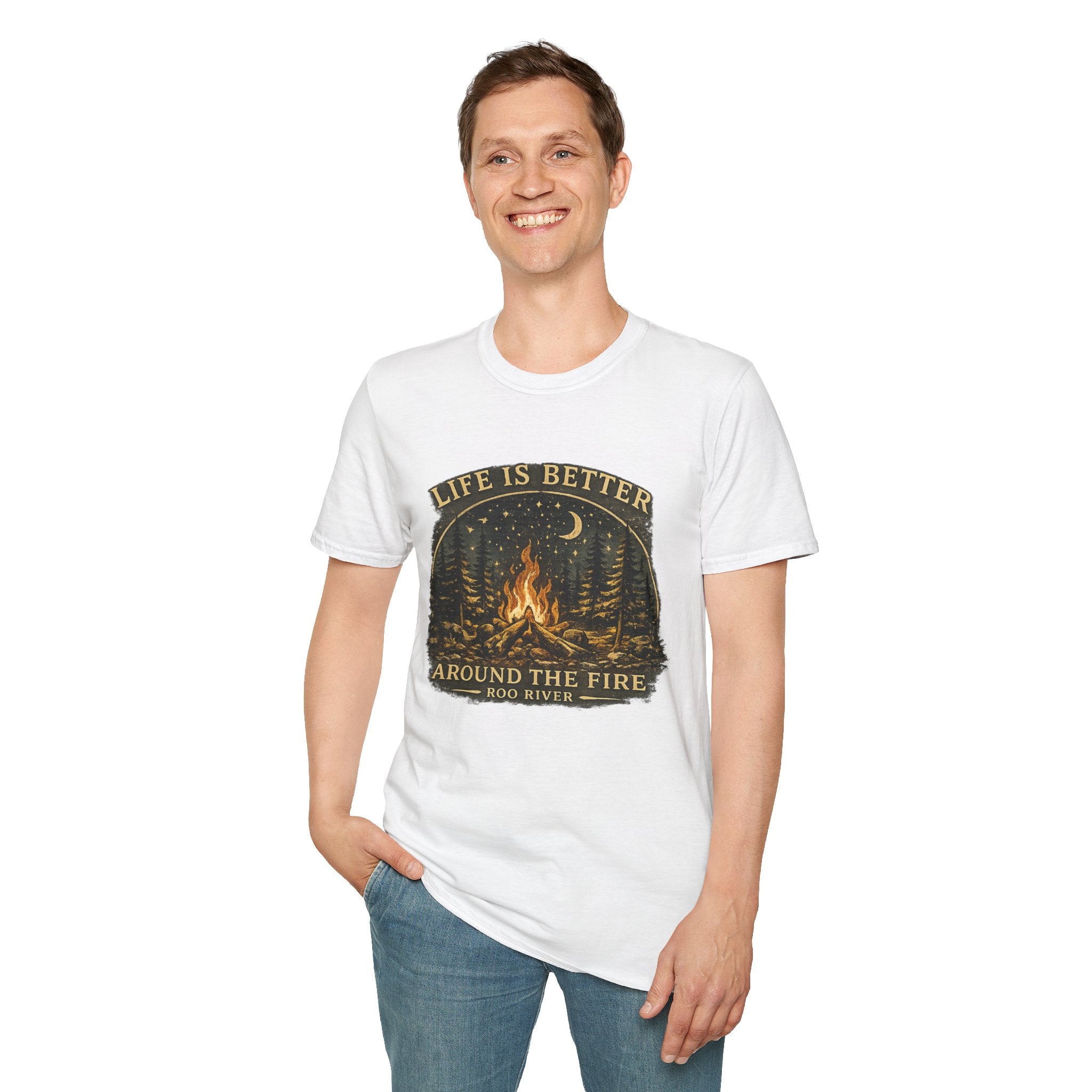 Campfire T-Shirt — "Life Is Better Around The Fire" Cozy Outdoor Graphic Tee