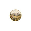 Water Resistant Vintage Meadow Mountain Sticker — Round  Kiss-Cut Scenic Sticker