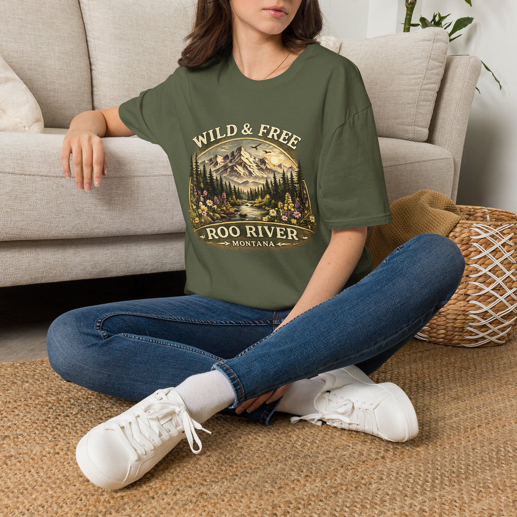 Wild & Free Mountain River T-Shirt — Roo River Montana Graphic Tee
