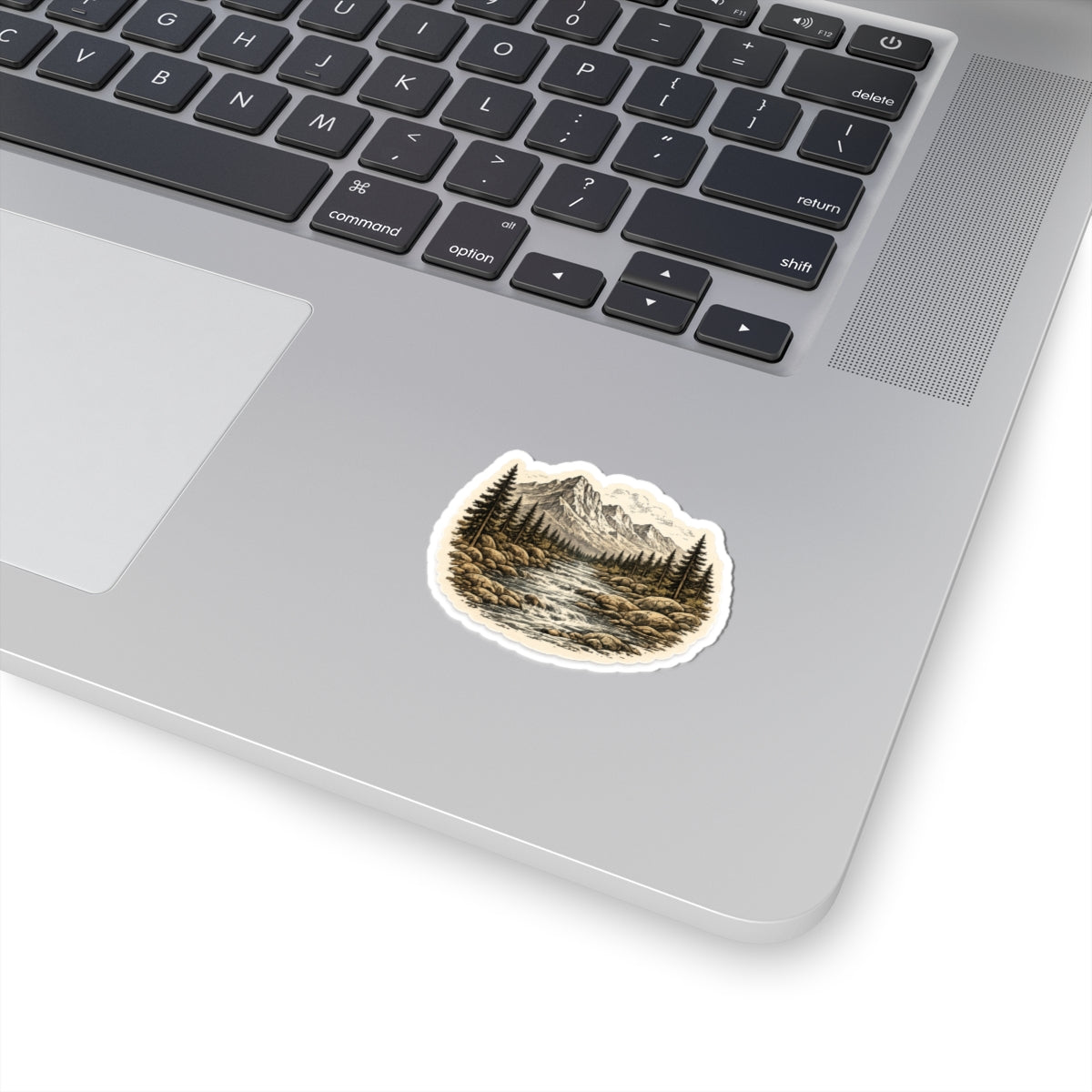 Mountain River Wilderness  Sticker — Scenic Outdoor Landscape Kiss-Cut Decal