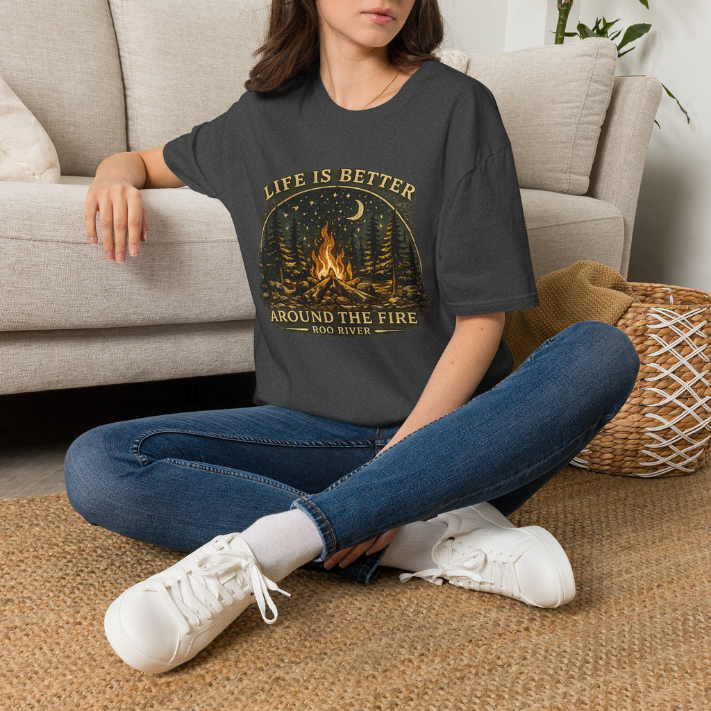 Campfire T-Shirt — "Life Is Better Around The Fire" Cozy Outdoor Graphic Tee