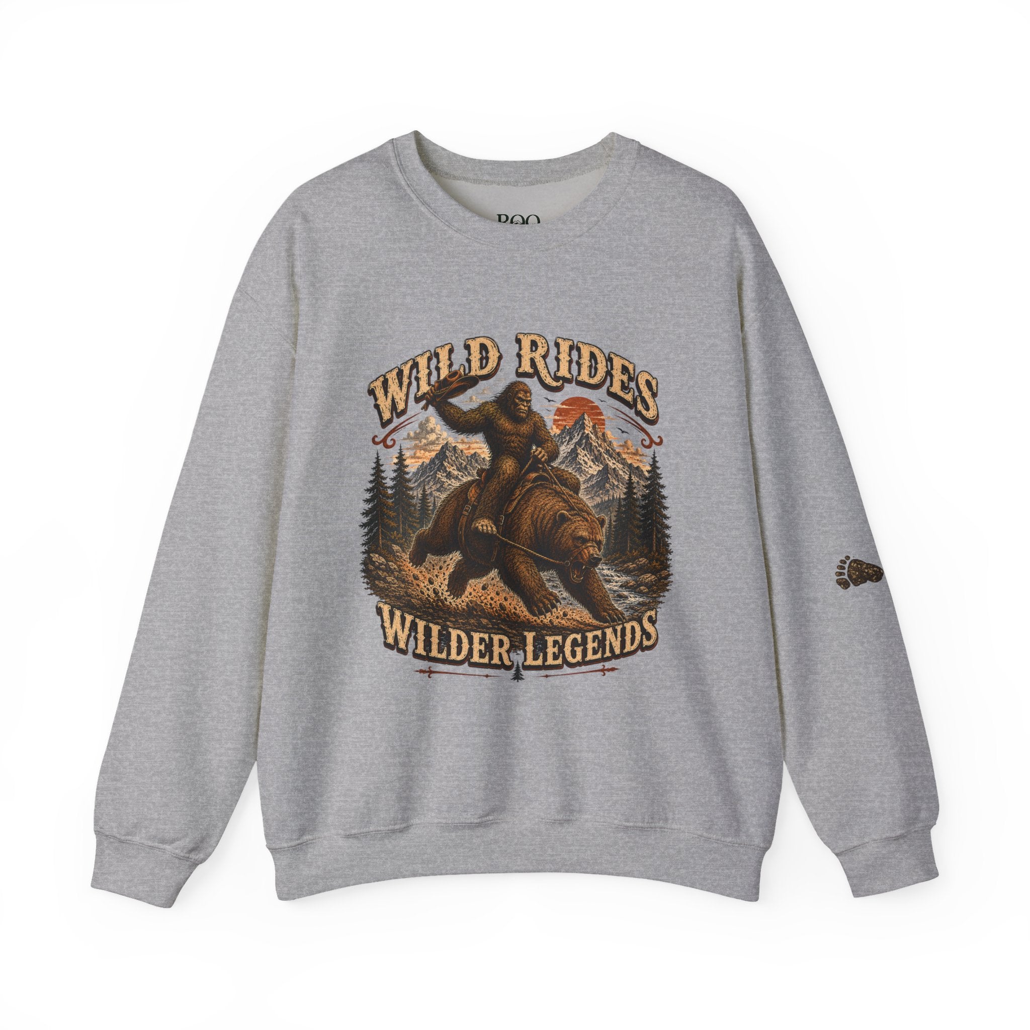 Wild Rides, Wilder Legends Crewneck Sweatshirt — Vintage Bear Rider Graphic