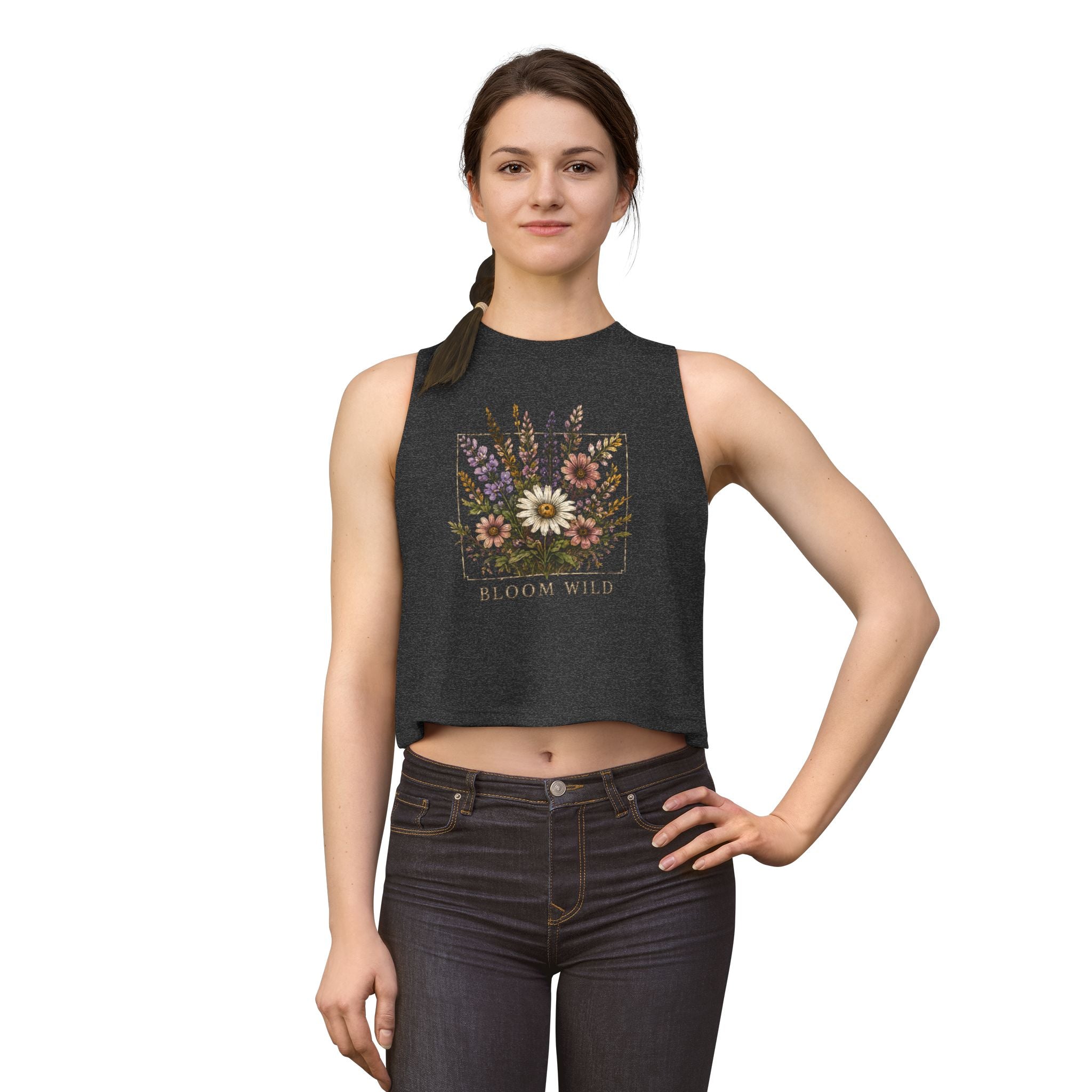 Bloom Wild Floral Crop Top — Women's Vintage Wildflower Tank