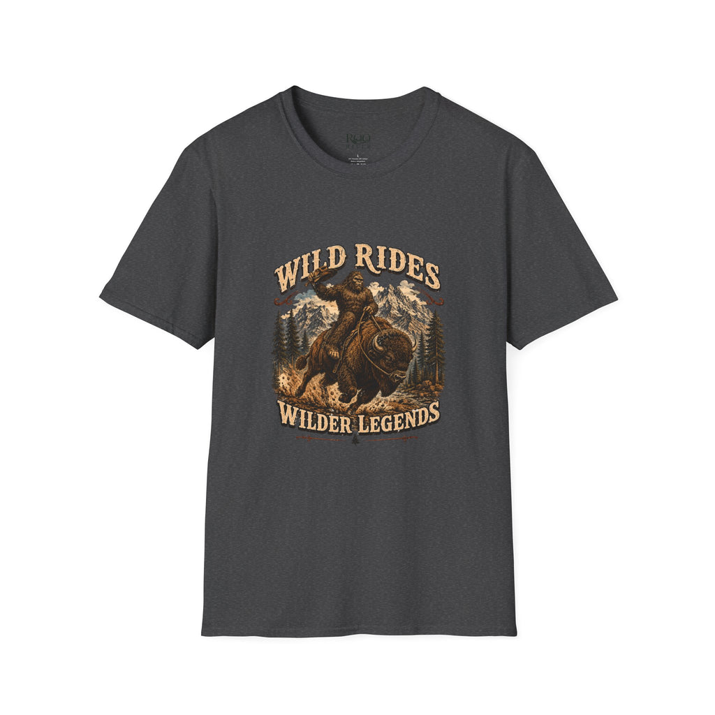 Wild Rides, Wilder Legends — Sasquatch Bison RiderGraphic Tee