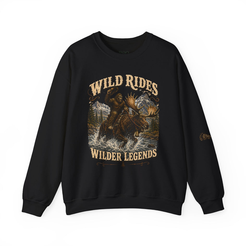 Wild Rides, Wilder Legends Bigfoot & Moose, Crewneck Sweatshirt
