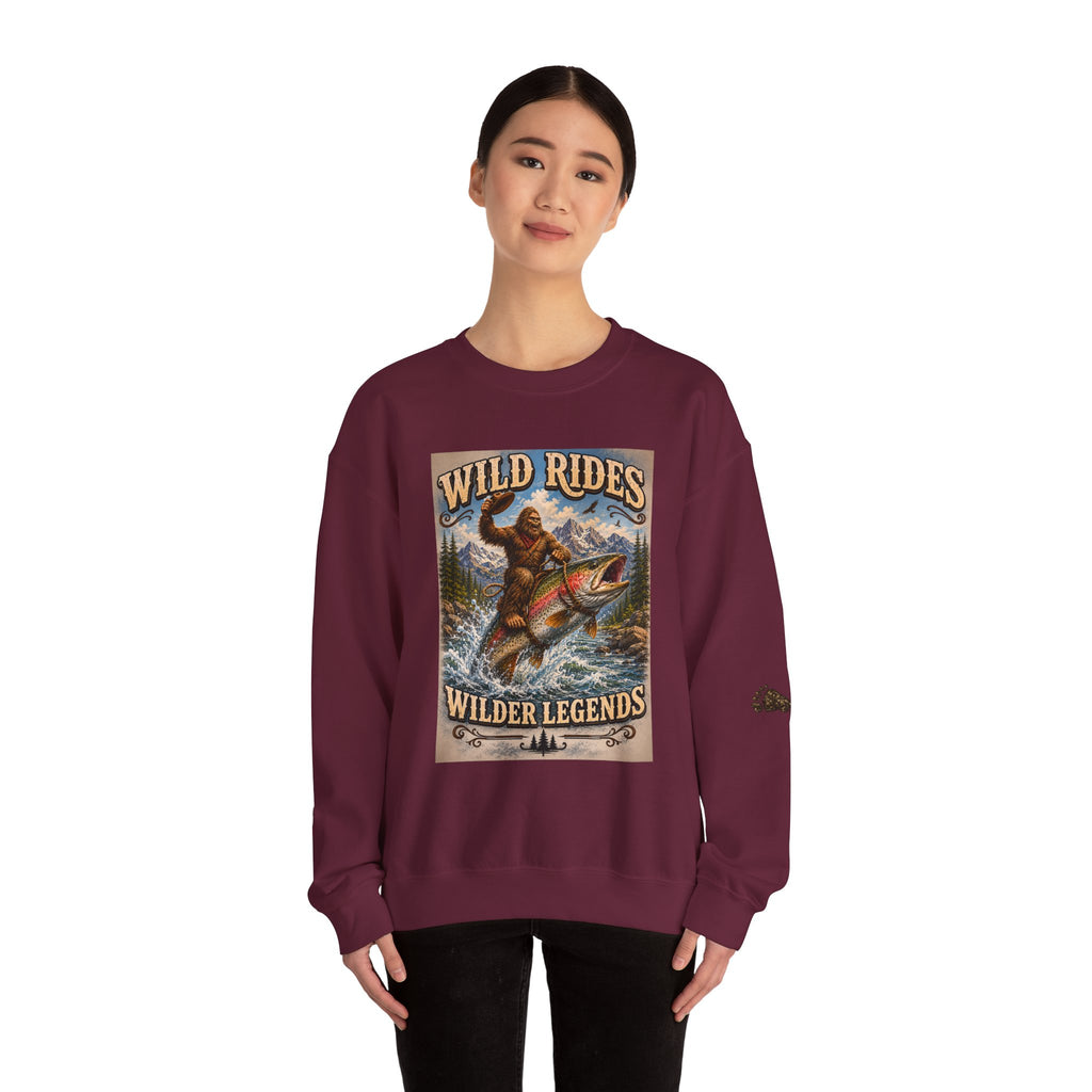 Wild Rides, Wilder Legends Trout Rider Crewneck Sweatshirt