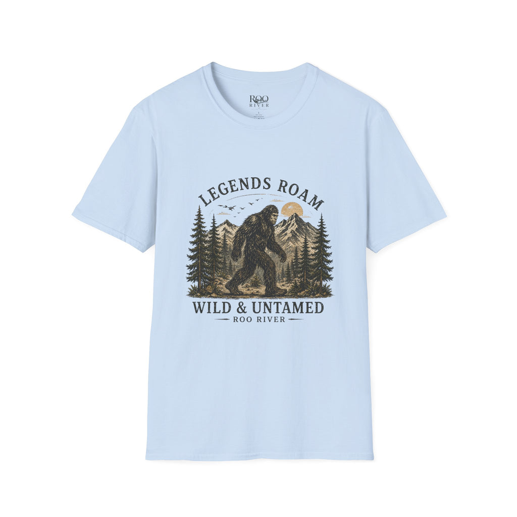 T-Shirt — 'Legends Roam' Bigfoot Graphic Tee | Wild & Untamed Nature Design