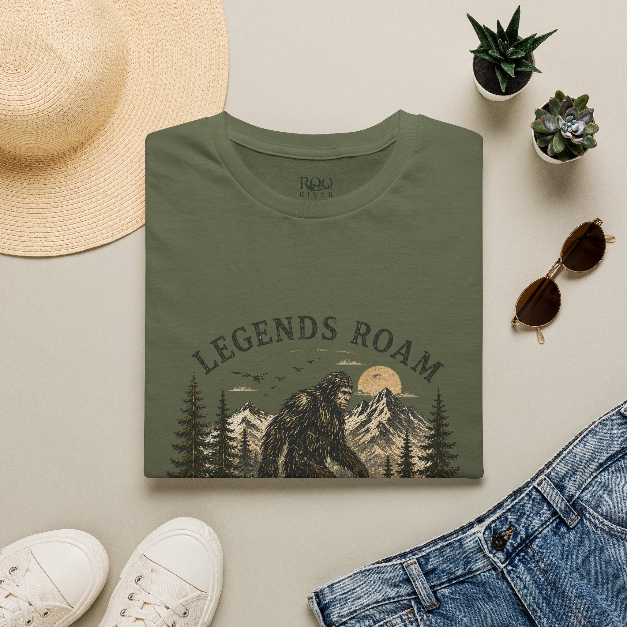 T-Shirt — 'Legends Roam' Bigfoot Graphic Tee | Wild & Untamed Nature Design